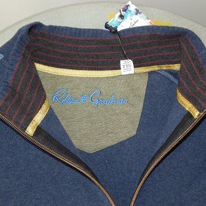 ROBERT GRAHAM ELLIOT PULLOVER Sweater Quarter Zip…